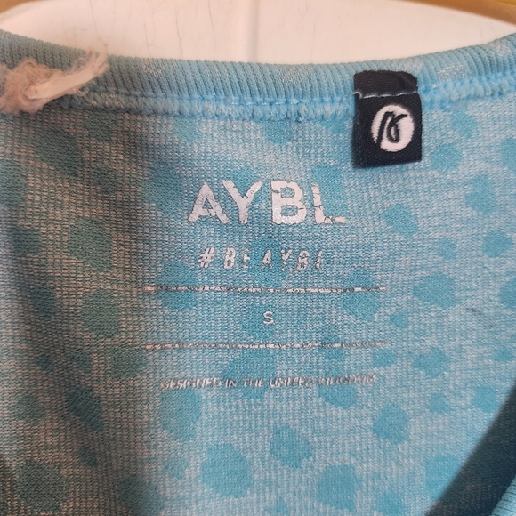 Aybl Evolve Light Aqua Blue Speckled Short Sleeve Crop Top Size Small - Picture 10 of 15
